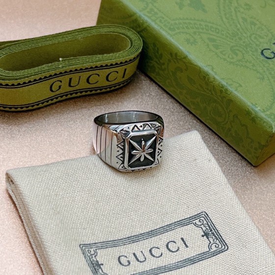 𝐆𝐮𝐜𝐜𝐢 925 Sterling Silver Double G Ring